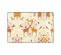 Pidgazdfgv Tappeto da bagno con giraffa, cuore, fiore, farfalla, tappetino da bagno extra morbido e assorbente, lavabile in lavatrice, in microfibra antiscivolo
