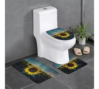 Pidgazdfgv The Most Beautiful Girasole Set di 3 tappetini da bagno antiscivolo a forma di U per vasca da bagno doccia