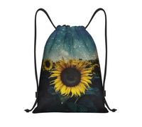 Pidgazdfgv The Most Beautiful Sunflower Drawstring Backpack Sports Gym Sackpack Mesh Pockets Water Resistant String Bag Women Men, Nero , M, Classico