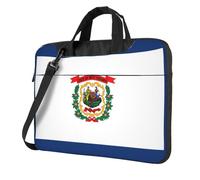 Pidgazdfgv West Virginia - Borsa per computer portatile con bandiera dello Stato della Virginia Occidentale, unisex, borsa a tracolla per la stagione scolastica, Nero , 15.6 inch