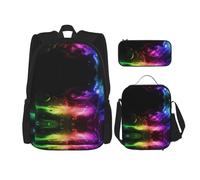 Pidgazdfgv Zaino arcobaleno cielo e luna per bambini ragazzi ragazze portapranzo scuola bookbag set scuola studente regalo