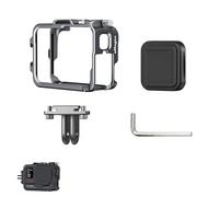 Pidynx Kit gabbia metallica per Insta360 AcePro2 con adattatore verticale in lega di alluminio + copriobiettivo antipolvere, design leggero solo 30,1 g (argento)