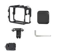 Pidynx Kit gabbia metallica per Insta360 AcePro2 con adattatore verticale in lega di alluminio + copriobiettivo antipolvere, design leggero solo 30,1 g (nero)