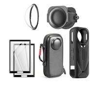 Pidynx Pacchetto di protezione per Insta360 X5 | Custodia in silicone + copriobiettivo + lente protettiva in PC + custodia + 2 pellicole protettive in vetro temperato | Copertura completa e facile da