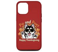 Pie and Paws Happy Thanksgiving Sweet Dog Husky Design Custodia per iPhone 12/12 Pro