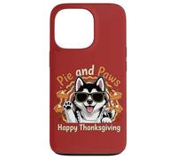 Pie and Paws Happy Thanksgiving Sweet Dog Husky Design Custodia per iPhone 13 Pro