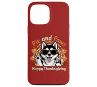 Pie and Paws Happy Thanksgiving Sweet Dog Husky Design Custodia per iPhone 13 Pro Max