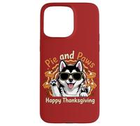 Pie and Paws Happy Thanksgiving Sweet Dog Husky Design Custodia per iPhone 15 Pro Max