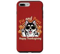 Pie and Paws Happy Thanksgiving Sweet Dog Husky Design Custodia per iPhone 7 Plus/8 Plus