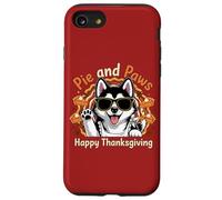 Pie and Paws Happy Thanksgiving Sweet Dog Husky Design Custodia per iPhone SE (2020) / 7/8