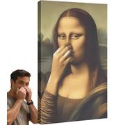 Piece Mimics Monna Lisa, divertente poster da parete per il bagno, decorazione artistica da parete per il bagno, decorazione artistica da parete per bagno, decorazione vintage umoristica per bagno