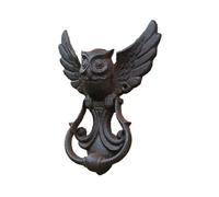 Piece Owl Knocker, Vintage Cast Iron Knocker Door Handle, Antique Style Owl Pattern Cast Iron Knocker Trim (Brown) - 17.7 x 4.5 x 22.5 cm