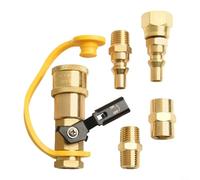 -Piece RV Quick Connect Adapter Kit con /4" Accoppiatore Ottone, Valvola di intercettazione e 3/8" Femmina Flare Connettore per barbecue a bassa pressione e