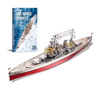 Piececool 3D Metal Puzzle Battleship Principe del Galles, Modello Militare 3D Puzzle Metallo 340 Acciaio Inossidabile, 1:1 Ripristina, Regalo di Compleanno, Modellismo da Costruire Adulti, 282 Pezzi