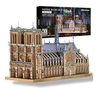 Piececool 3D Metal Puzzle Notre Dame di Parigi, Architettoniche 3D Puzzle Metallo per 340 Acciaio Inossidabile, 1:1 Ripristina, Regalo di Compleanno, Modellismo da Costruire Adulti, 382 Pezzi