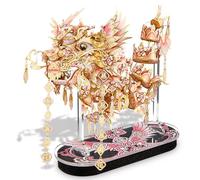 Piececool Metal Puzzle 3D Drago Fortunato, Loong Puzzle 3D Metallo, Modellini per Acciaio Inossidabile, Regalo, Raccolta, Materiale Metallico, Modellismo da Costruire Adulti, 383 Pezzi (Con Staffa)