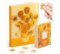PieceRelax Journal Puzzle - Van Gogh - Sunflowers | Custodia libro A5 da 329 pezzi | Include taccuino, portapenne e segnalibri | Regalo creativo [YA1064]