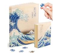PieceRelax Puzzle Quaderno - Katsushika Hokusai - The Great Wave | A5 Notizbuch Lined | Copertina Puzzle Trasparente | Segnalibro e Portapenne Inclusi | 329 Pezzi [YA1066]