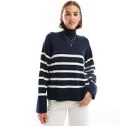Pieces - Amelia - Dolcevita blu navy e bianco a righe XL