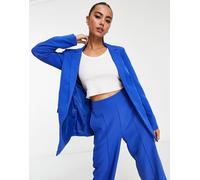 Pieces - Blazer oversize sartoriale blu in coordinato XS