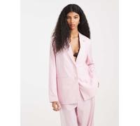 Pieces - Blazer oversize sartoriale rosa in coordinato L