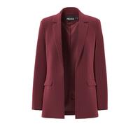 Pieces - Blazer sartoriale bordeaux con motivo gessato in coordinato-Rosso S
