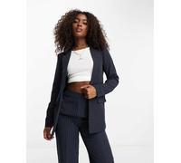 Pieces - Blazer sartoriale blu navy gessato in coordinato XXL