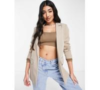 Pieces - Blazer sartoriale oversize beige-Neutro XS