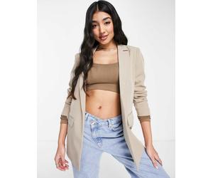 Pieces - Blazer sartoriale oversize beige-Neutro XS
