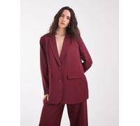 Pieces - Blazer sartoriale oversize bordeaux in coordinato-Rosso S