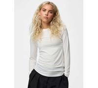 Pieces - Blusa a maniche lunghe color cloud dancer-Grigio XL