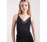 Pieces - Body nero con bordi in pizzo S