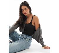 Pieces - Body senza cuciture nero con scollo squadrato XL