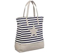 PIECES Borsa a Tracolla in Rete Grine Canvas, Blu Notte, 35x42x12 cm (B x H x T)