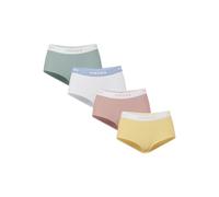 PIECES Pclogo Lady 4 Pack Solid Noos BC Boxer a Pantaloncino, Giadea/Dettaglio: 4 Confezioni W Jade Ghaz Misr Bwhi, M Donna
