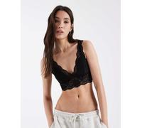 Pieces - Brassière in pizzo nera-Nero S