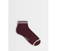 Pieces - Calzini sportivi bordeaux a righe glitterate-Rosso One Size