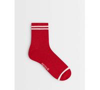 Pieces - Calzini sportivi rossi a righe glitterate-Rosso One Size