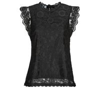 Pieces Camicetta PCOLLINE SL LACE TOP in Nero EU XL
