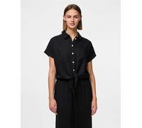 Pieces - Camicia a maniche corte nera-Nero L