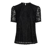 Pieces - Pcolline Ss Lace Top Noos Nero - Abbigliamento L Nero