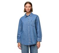 PIECES Camicia da Donna Pcmaisie LS Denim Noos BC Camicetta a Maniche Lunghe, Blu Medio (Denim Blu Medio), M