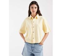 Pieces - Camicia di jeans squadrata giallo pallido XXL