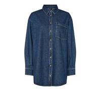 PIECES Camicia in Jeans da Donna PCMAISIE, Blu Jeans Scuro, M