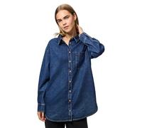 PIECES Camicia in Jeans da Donna PCMAISIE, Blu Jeans Scuro, M