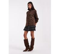 Pieces camicia oversize in corduroy con tasca dettaglio, marrone cioccolato L