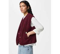Pieces - Canotta color tawny port-Rosso M