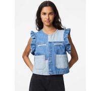 Pieces - Canotta di jeans blu medio S