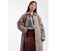 Pieces - Cappotto lungo elegante beige mélange-Neutro S