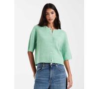 Pieces - Cardigan a maniche corte verde mela in maglia morbida M